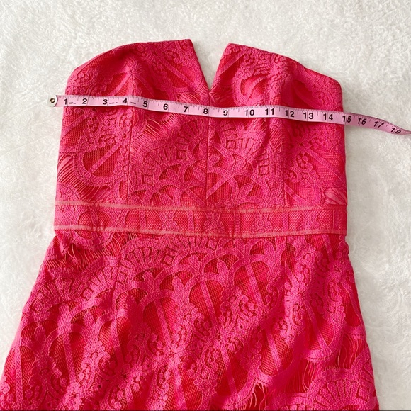 Adeyln Rae Lace Strapless Dress in Rose Pink - Picture 7 of 14